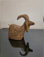 مجسمه چوبي دست ساز بز خالدار - Image 3